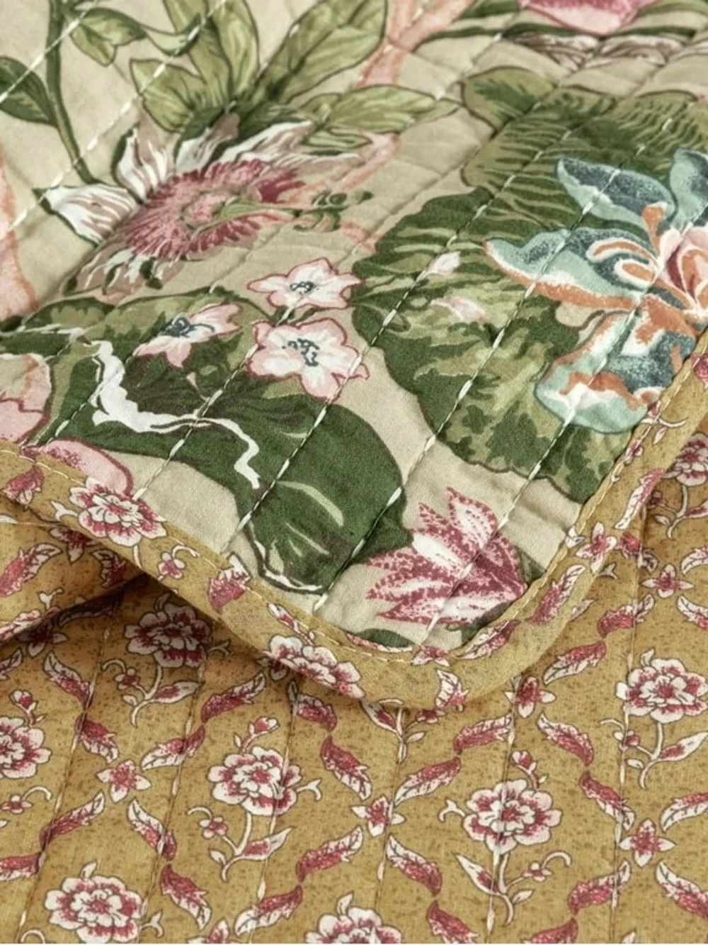 Patchwork Floral cal king 3 piece Quilt Set - 100% cotton